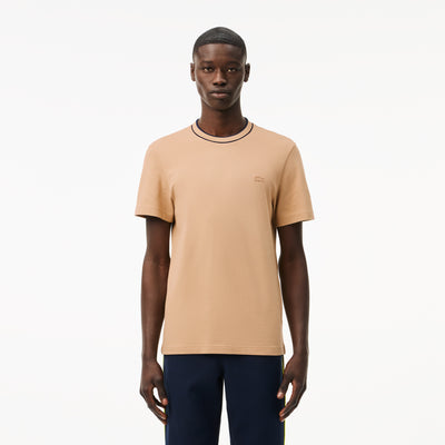 Stretch Piqué Stripe Collar T-shirt