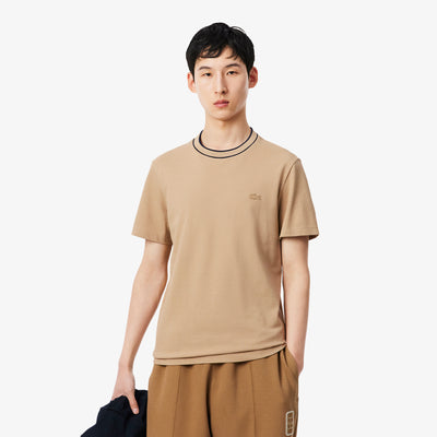 Stretch Piqué Stripe Collar T-shirt
