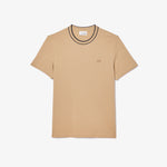 Stretch Piqué Stripe Collar T-shirt
