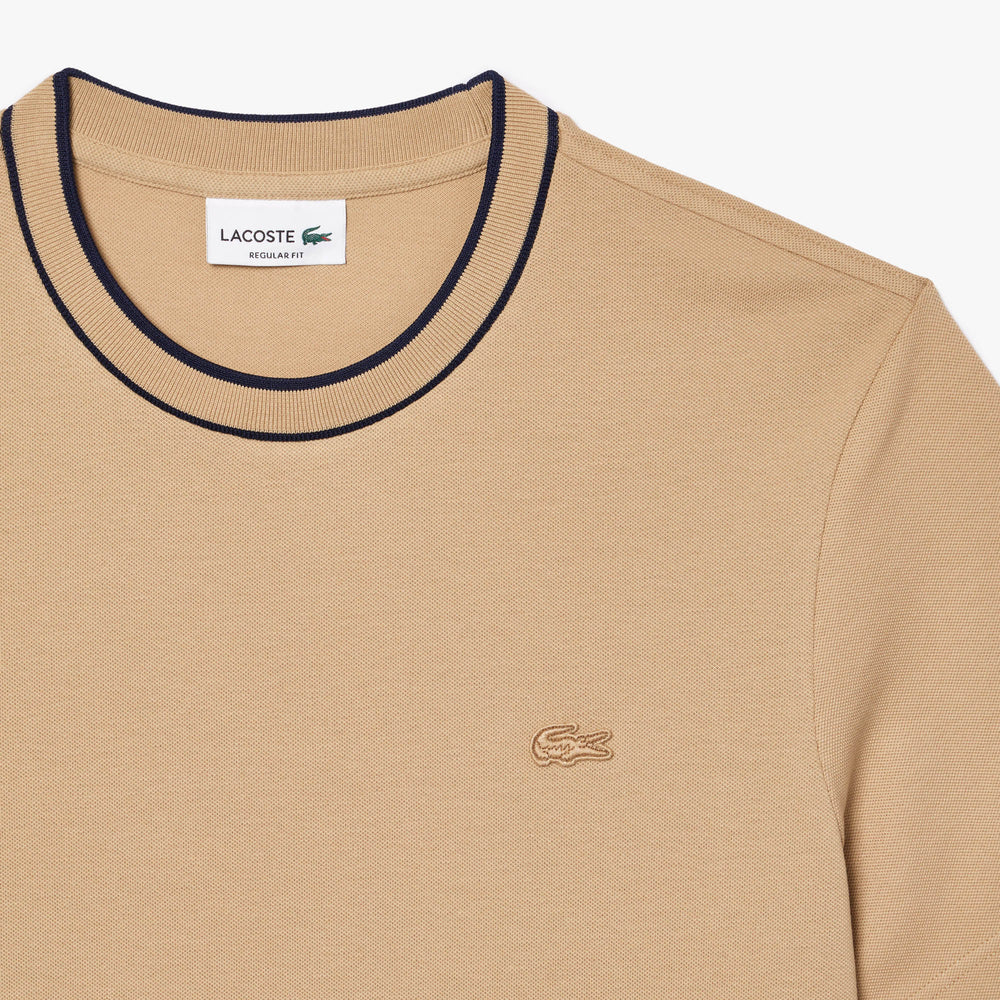 Stretch Piqué Stripe Collar T-shirt