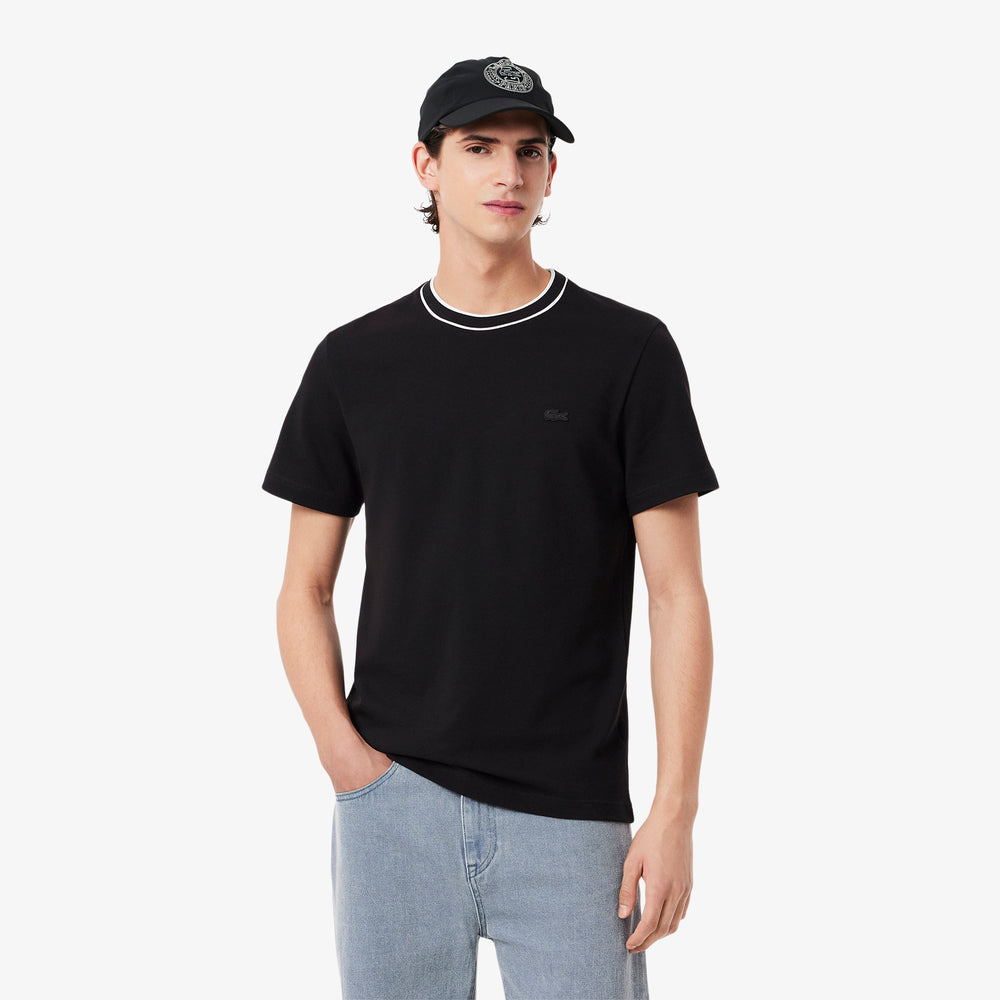 Stretch Piqué Stripe Collar T-shirt