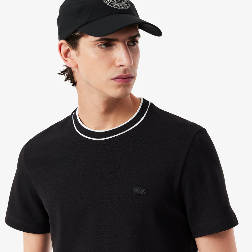 Stretch Piqué Stripe Collar T-shirt