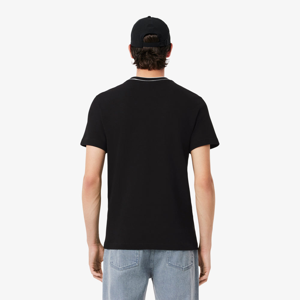 Stretch Piqué Stripe Collar T-shirt