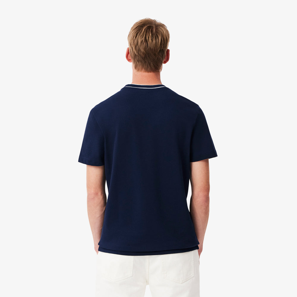 Stretch Piqué Stripe Collar T-shirt