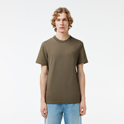 Stretch Piqué Stripe Collar T-shirt