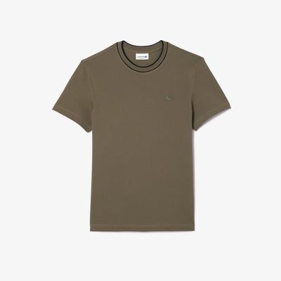 Stretch Piqué Stripe Collar T-shirt