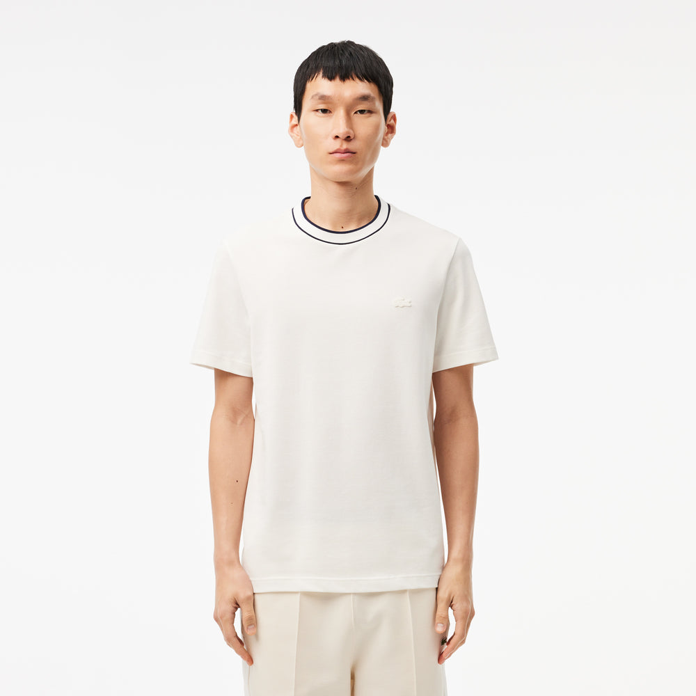 Stretch Piqué Stripe Collar T-shirt