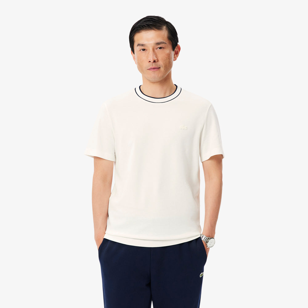 Stretch Piqué Stripe Collar T-shirt