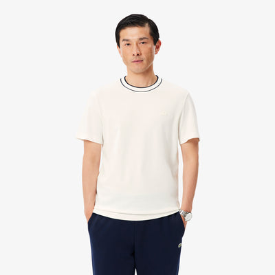 Stretch Piqué Stripe Collar T-shirt
