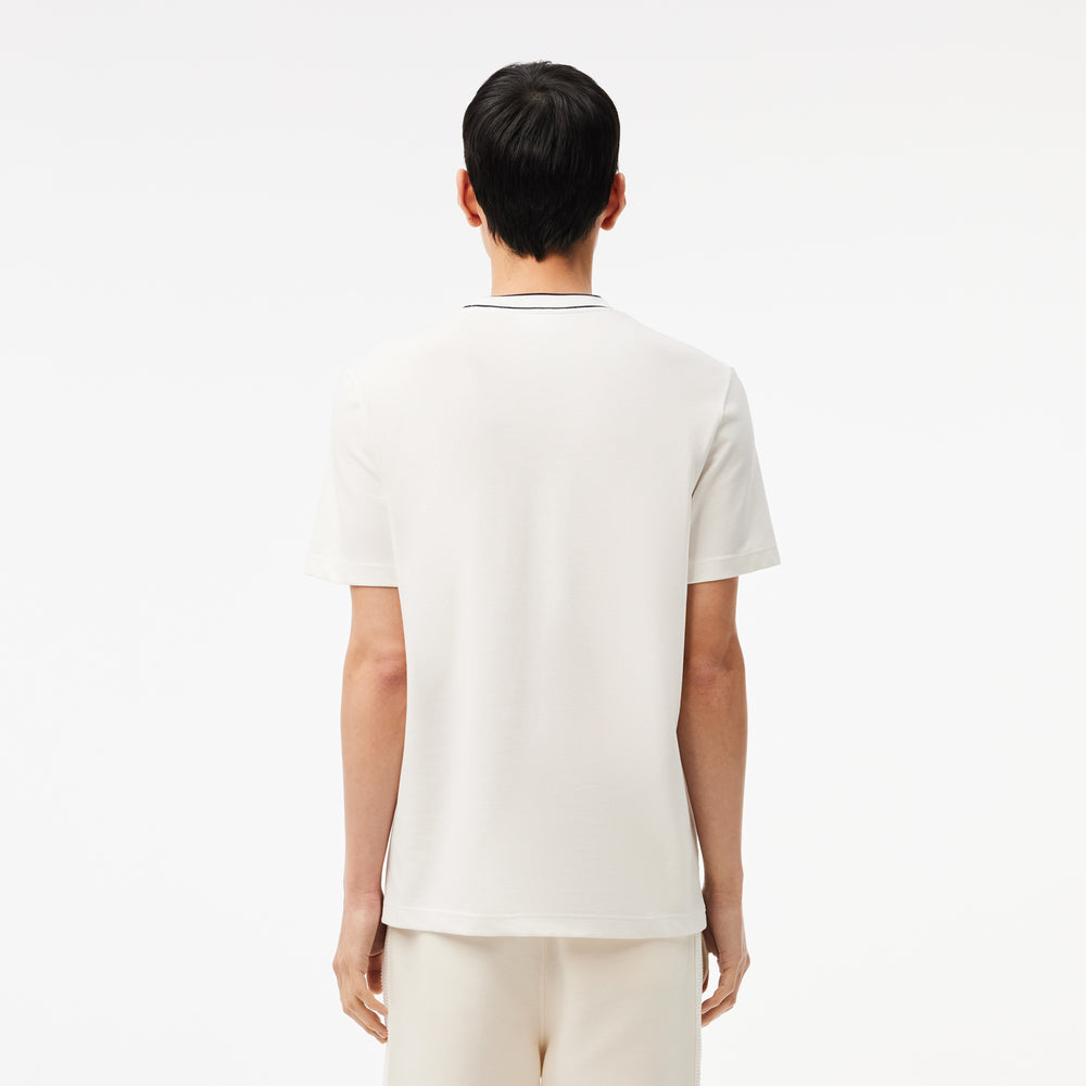 Stretch Piqué Stripe Collar T-shirt