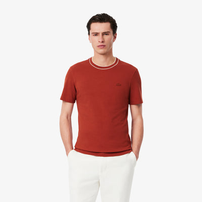 Stretch Piqué Stripe Collar T-shirt