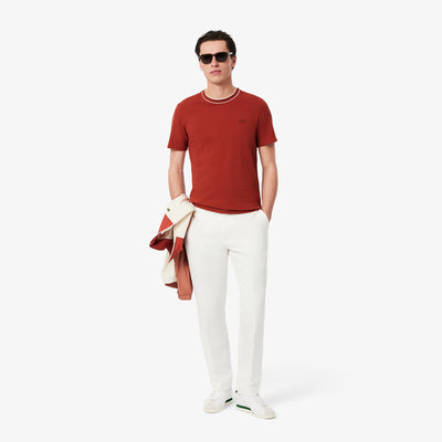 Stretch Piqué Stripe Collar T-shirt