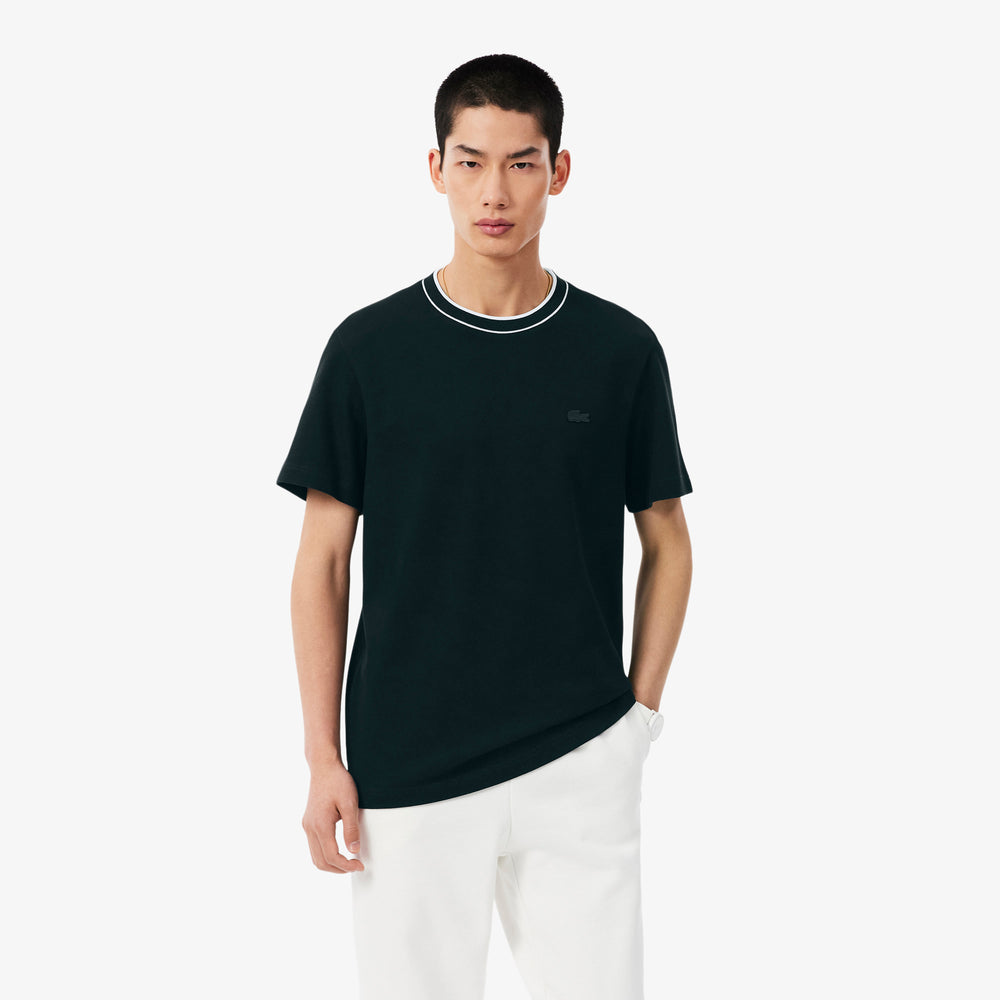 Stretch Piqué Stripe Collar T-shirt