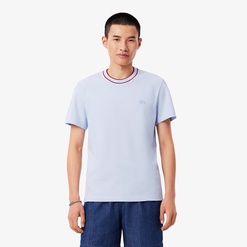 Stretch Piqué Stripe Collar T-shirt