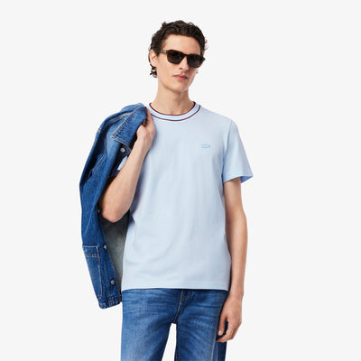 Stretch Piqué Stripe Collar T-shirt