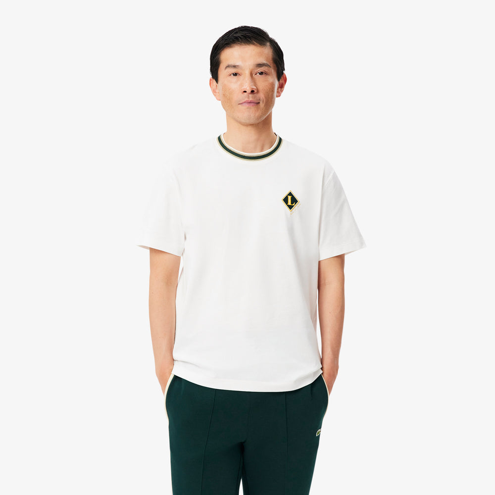 French Made Badge Accent Striped T-shirt