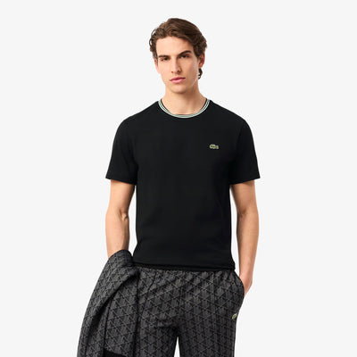 Regular Fit Ribbed Collar Cotton T-Shirt