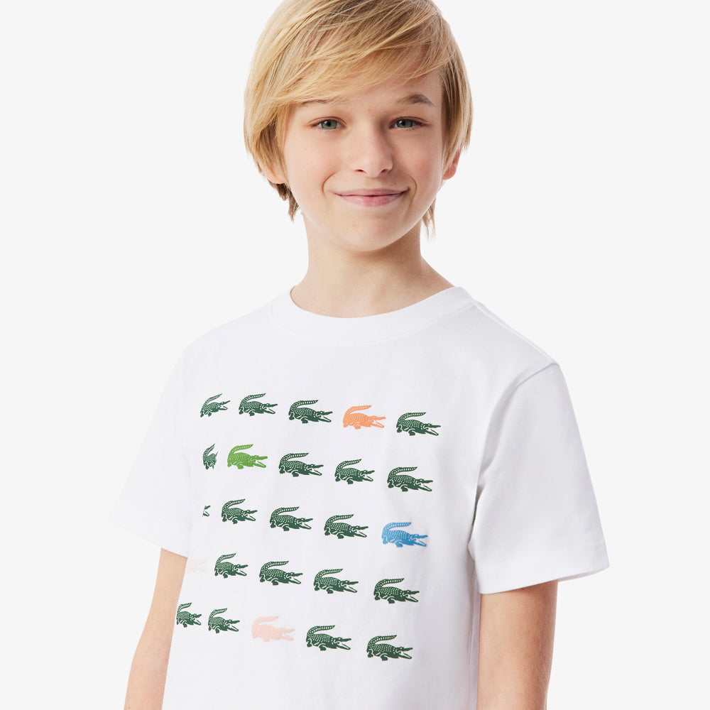 Crocodile Print Cotton T-shirt
