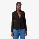 Embroidered Logo Slim Fit Wool Blazer