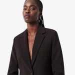 Embroidered Logo Slim Fit Wool Blazer