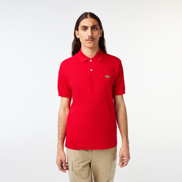 Red and white lacoste shirt hotsell